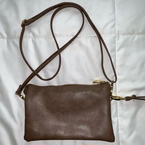 Crossbody taupe purse. Like new.